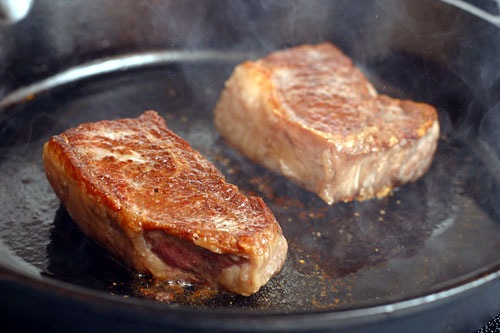 Steaks... searing