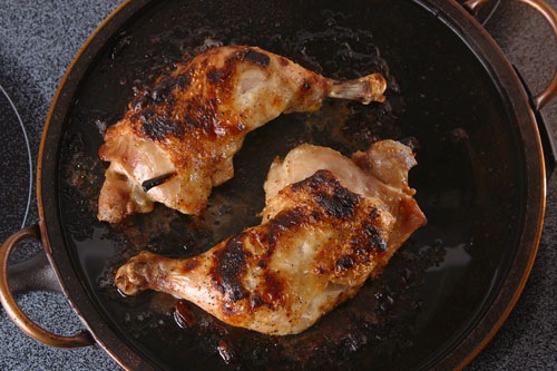 Broiled Chicken on a soapstone roasting dish